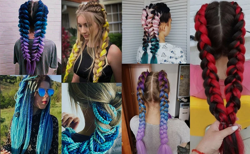 Hot selling wholesale yaki Jumbo Ombre Braiding Hair 100g African Crochet Braids Hair 24 inch Synthetic braiding Hair Extensions