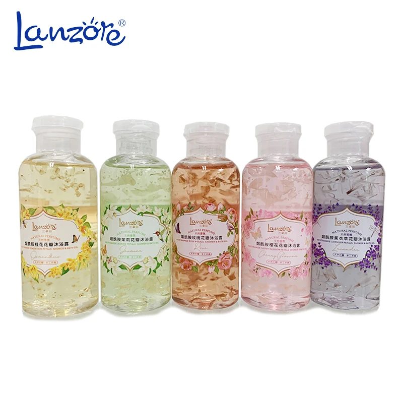 
Household natural petals shower gel 1000ml soft foaming body wash 