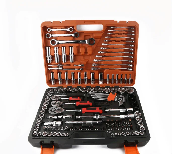 Профессиональный набор инструментов для ремонта автомобиля торцевых гаечных ключей из хром-ванадия 151 шт.