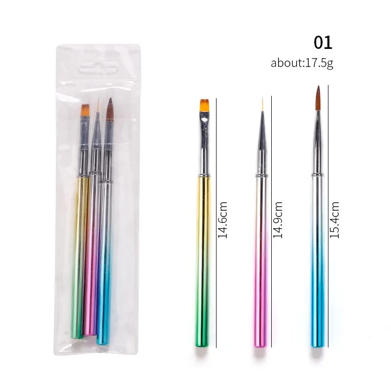 Double Side Nail Art Brush Liner Dotting Drawing Pen multi function Carved Drawing Acrylic Nail Paint Brushes Set