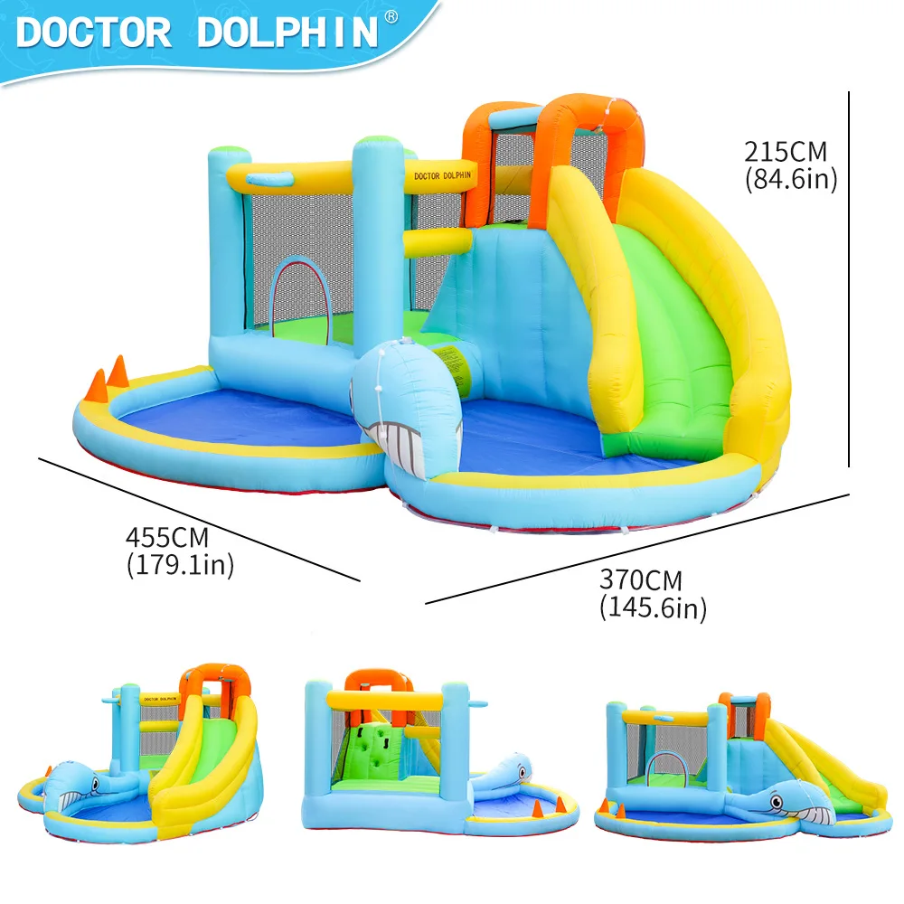 Doctor Dolphin ICTI Swimming Party Games bounce house Inflatable Water Slide Commercial Juegos Inflables