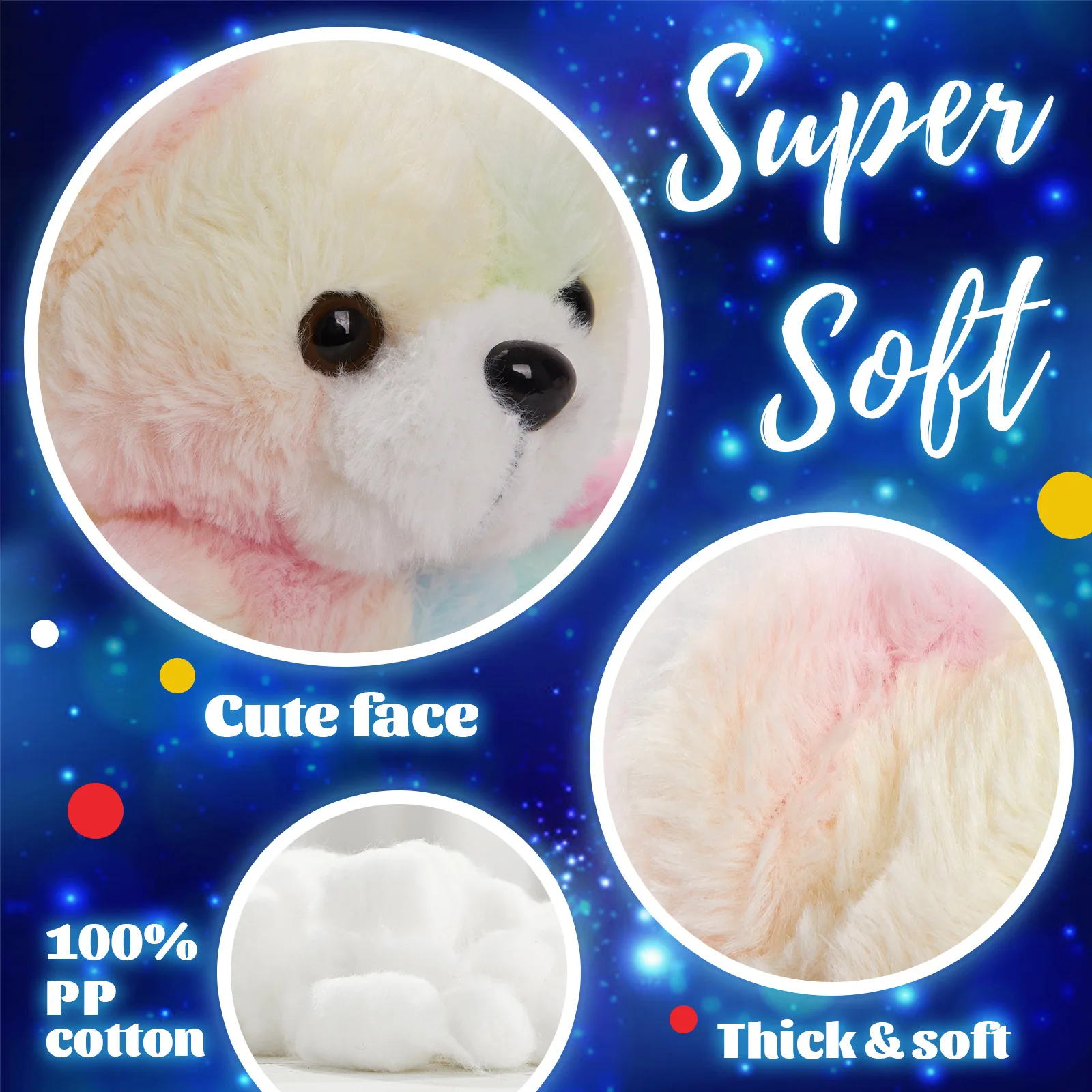 Stuffed Rainbow Glowing LED Night Light Bear Plush Teddy Bear With Lights Toys Fancy Presents For Children Party Gifts