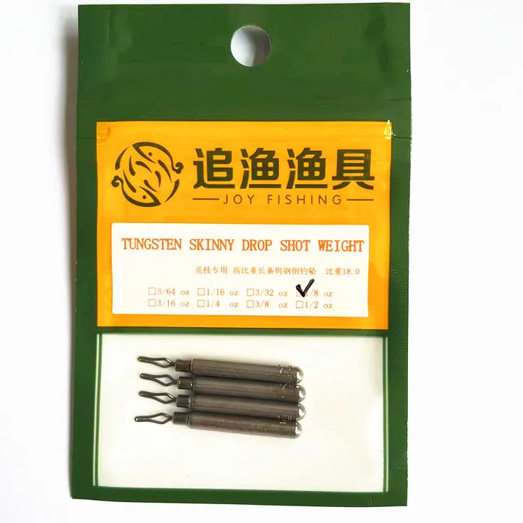 Cheap Tungsten Skinny Drop Shot Sinkers Fishing Weights