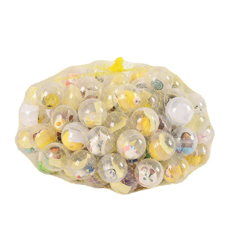 Novelty kids gift mini wholesale 32mm transparent a dollar coin-operated game hall twister egg machine ground stall bouncy ball