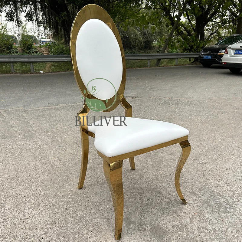 High quality stainless steel dining hotel fashion golden simple home living room chairs for events wedding party luxury