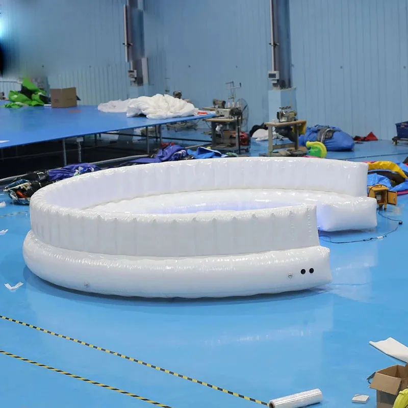 5.4m PVC Airtight Inflatable Circular Couch With Led Lights Inflatable Sofa With Inflatable Table For Adults Party Events