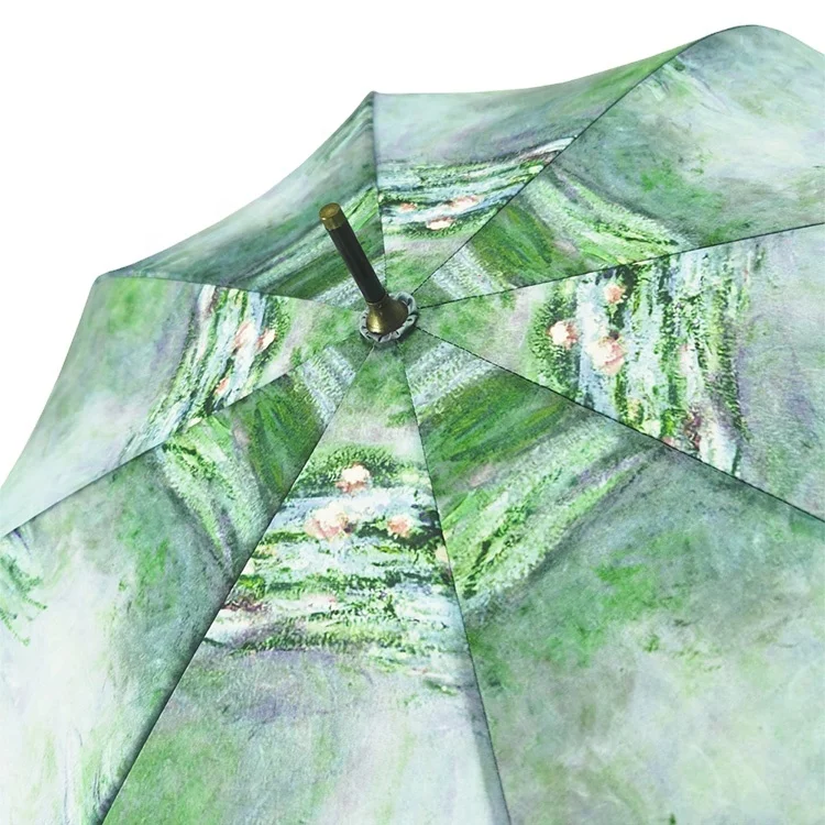 High Density Panel Material Customise Digital Print 22 Inch Luxury Straight rain Umbrella With J Shape Handle custom logo