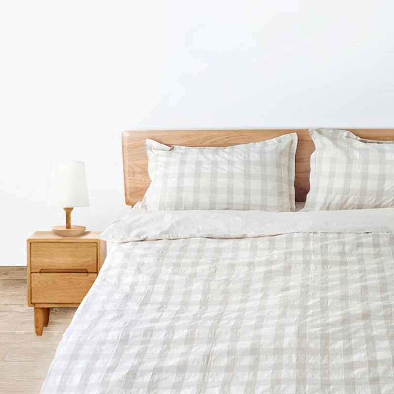 Flourish Oem/Odm Luxury King Cotton Linen Bedsheet Bedding Set Queen Size Comforter Set Sprei Dekbedovertrek Spread Bedspread