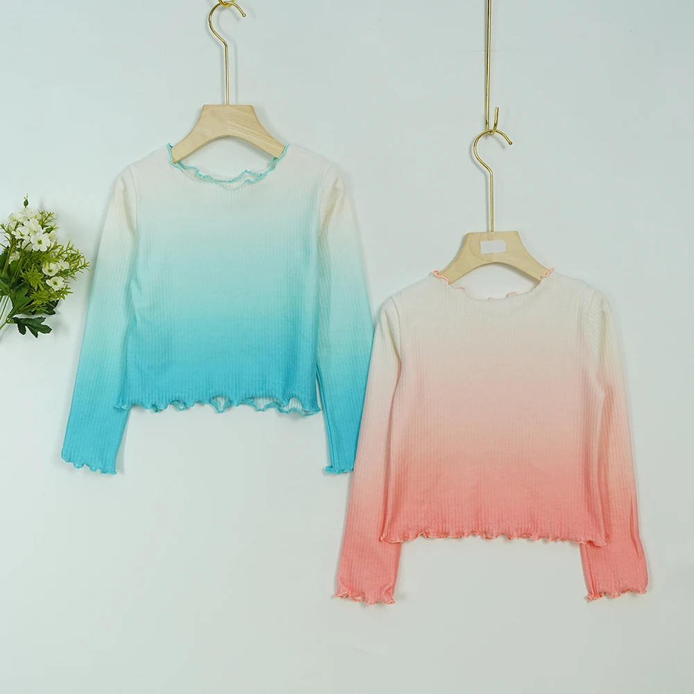 Wholesales new arrivals pretty comfortable fabrics stringy selvedge damce wear gradient sweater for girls ballerina