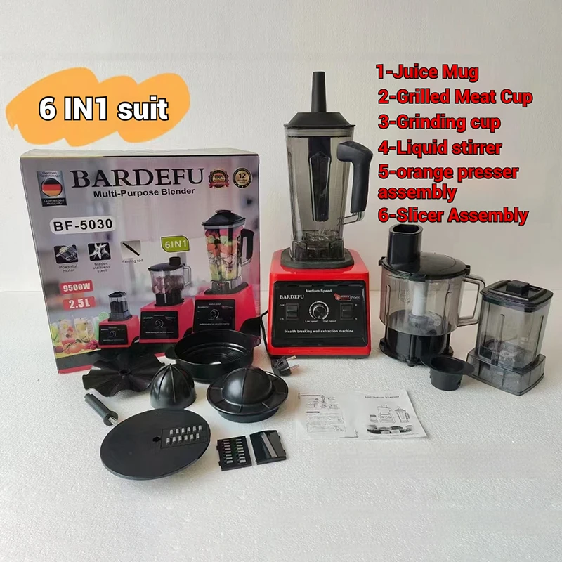 New 6 in 1 style Kitchen 9500W 2.5L 3L Countertop Professional Table Commercial Mixer Heavy Duty Silver Crest 3 in 1 Blender