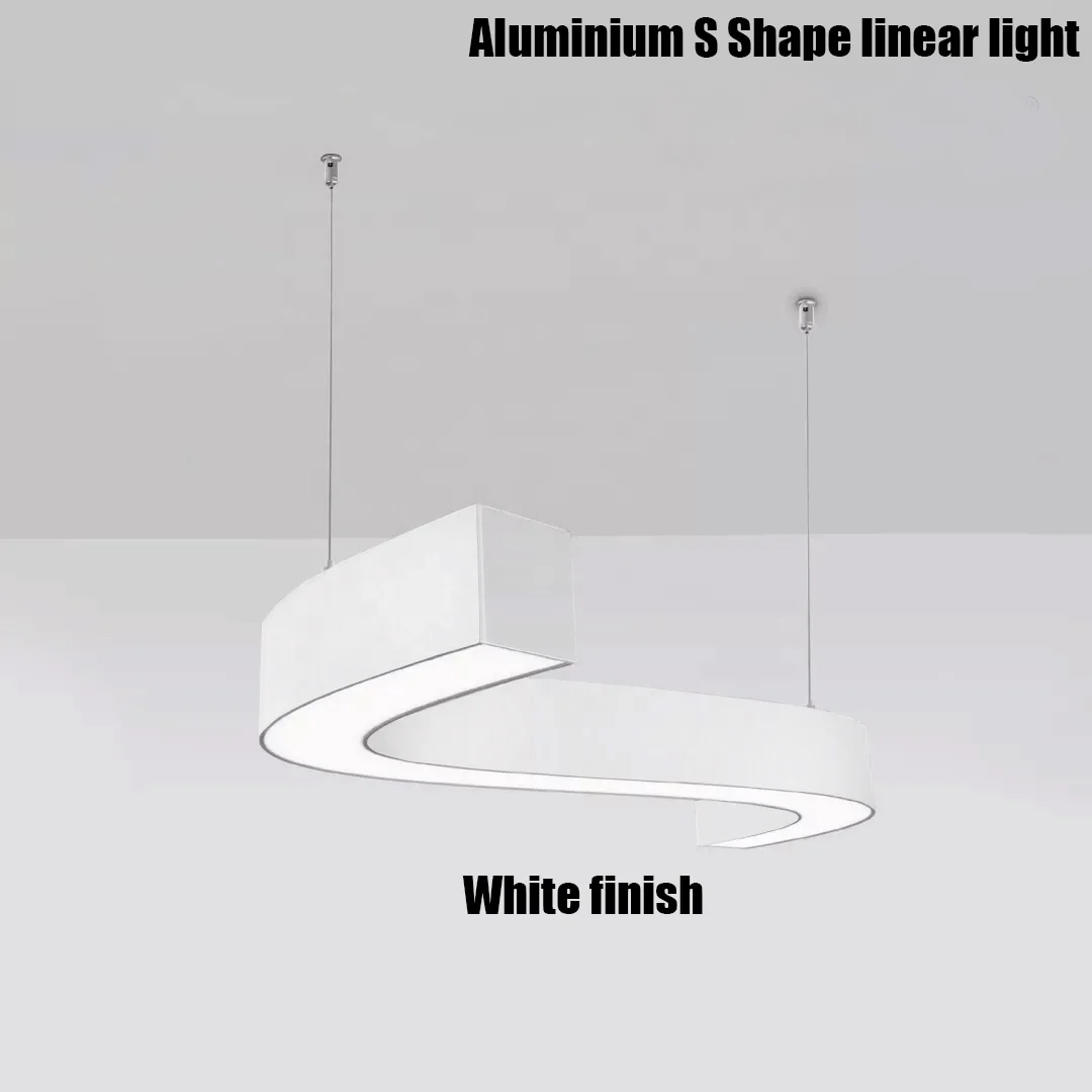 Customized S-Shaped Snake Wave LED Linear Light Chandelier 3000K-6000K Flicker-Free Suspension Lighting Office Pendant Lights