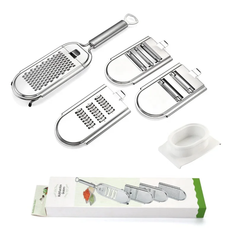 Stainless steel 5 in 1 set vegetable cutter beer opener potato shredder cucumber peeler slicer garlic grater kitchen chopper