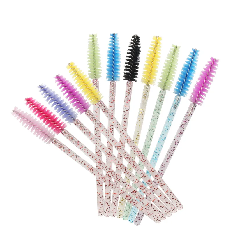 Nylon Plastic Disposable Eyelash Brush Flash Makeup Eye Brush, Eyebrow Brush Pink Gold Lashes 1000,000 Sticks of Yiyue Mascara