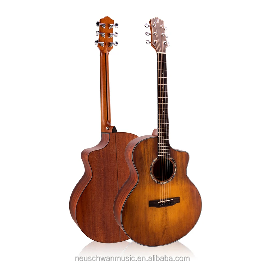 Economy Solid Wood Acoustic guitar LJ-98S Matt Finishing Jumbo Acoustic Guitar 40 Inch