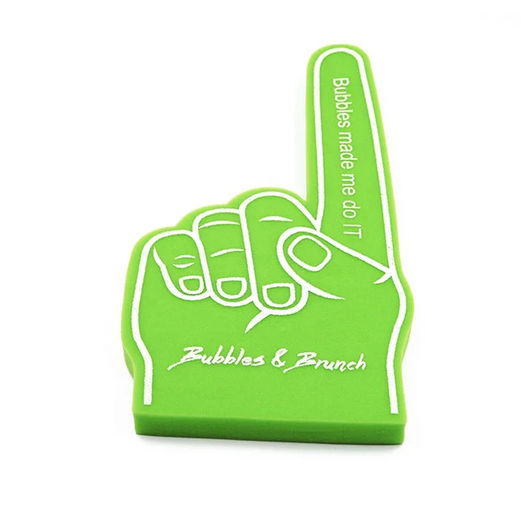 West side raiders, большой размер, мини рекламный логотип, зеленый цвет, форма победы, номер один, палец из пенопласта