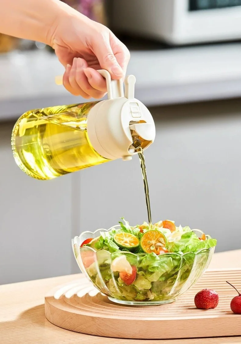 cooking oil dispenser glass spray dispenser cooking oil sprayer for cooking, 2 in 1 olive oil dispense