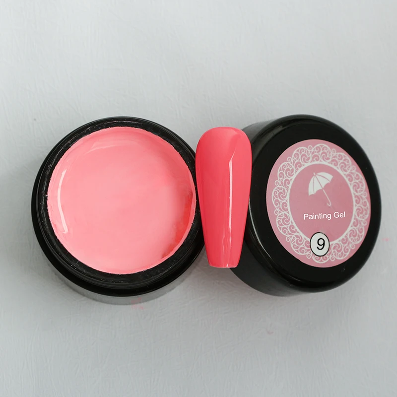 QSHY Custom Logo Private Label Wholesale Soak Off No-Wipe UV LED Nail Art 12 Color Painting Organic Resin Gel Polish