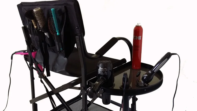 makeup artist chair with 28 inch seat height and carry bag,professional salon chair, head rest makeup chair for studio with case