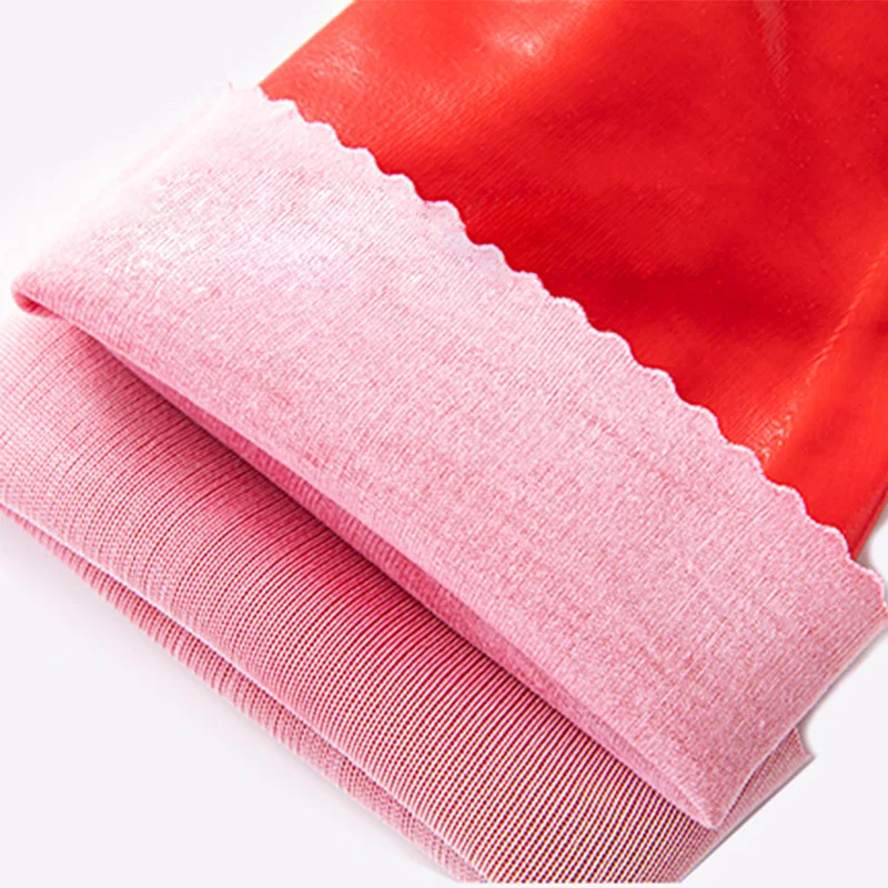Industrial Safety Work Thicken and Lengthen Red Glossy PVC Corrosion Resistant Oil Acid and alkali Chemical Resistant Gloves
