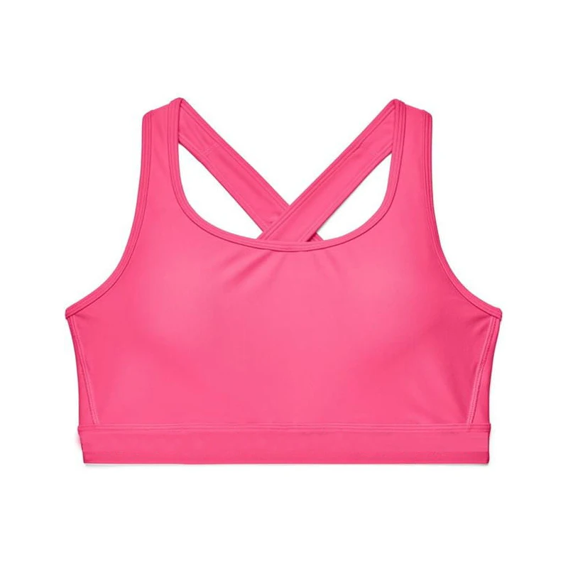 Hot Pink Sexy Women Medium Impact Support Padded Seamless Activewear Cross Back bras