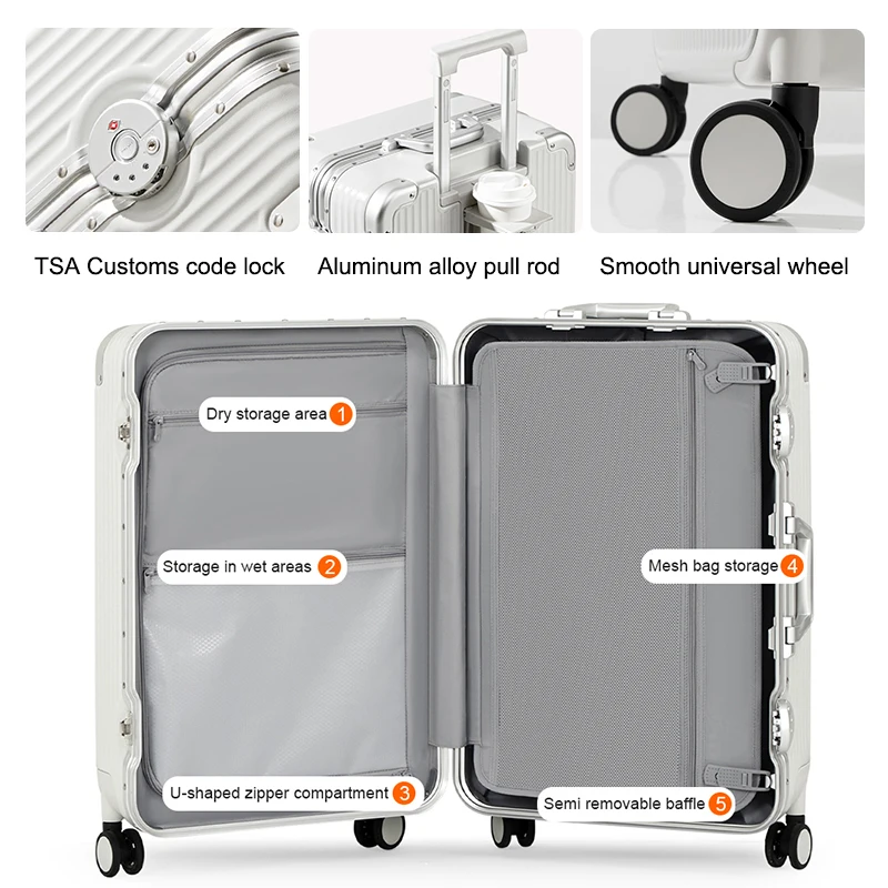 Дорожные сумки Mixi OEM деловые чемоданы на колесиках с алюминиевой рамой для ноутбука умные maletas PC