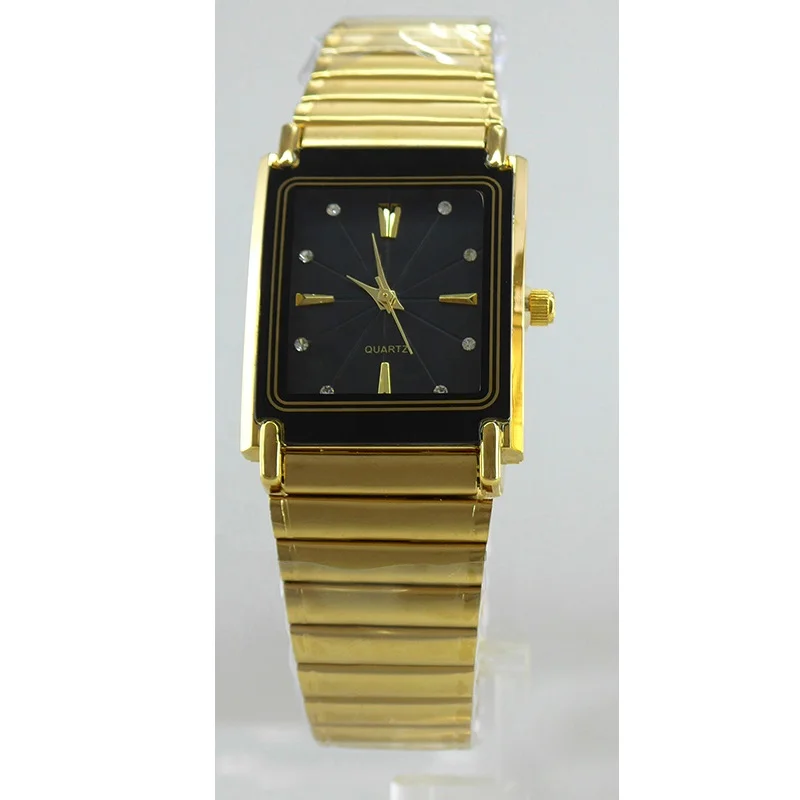 Luxury quality business men and women gold plated stainless steel wristwatches with calendar watch movement