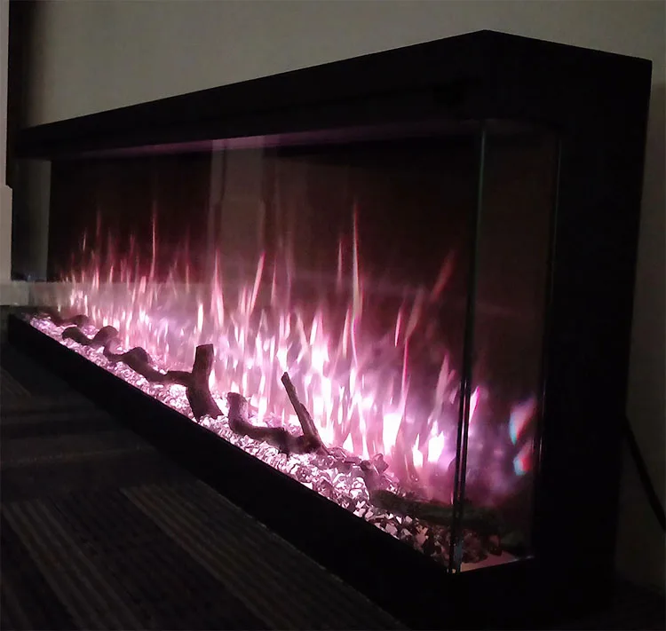 40 50 60 inch 3 Sides Fireplace with Artificial Realistic LED Flame