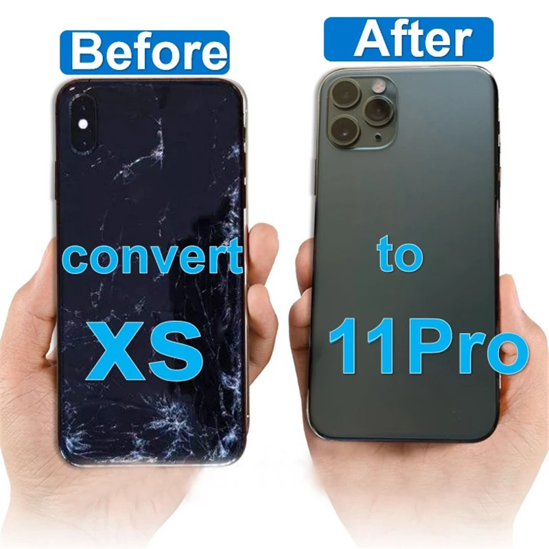 Задняя крышка DIY для iPhone X, преобразователь в 12 Pro 13 Pro XR 11 to 12 13 XS Max до 12 Pro Max, задняя крышка батареи