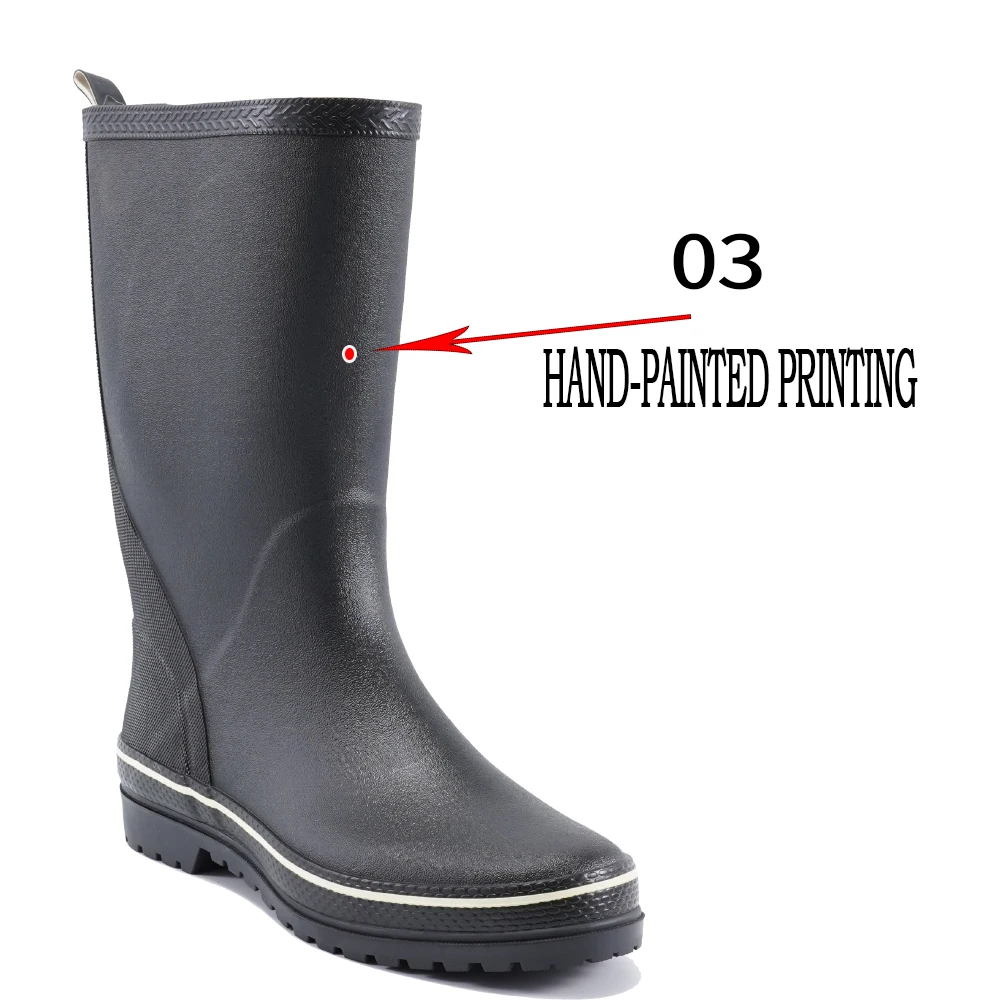 Manufacturer Customized Traditional Matte Multi-layer Male Rain Boots Black For Men chukka boots sendal man High Quality 50