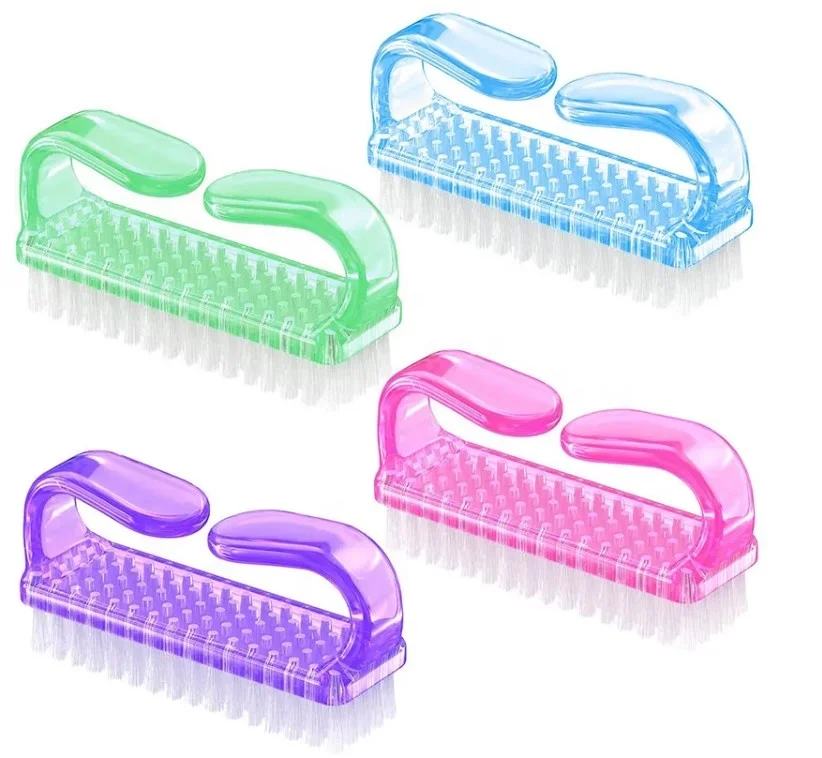 Ready to Ship Pink/purple/blue nail dust brush big size 80mm long cleaning dusty nails dust cleaner brush with plastic handle