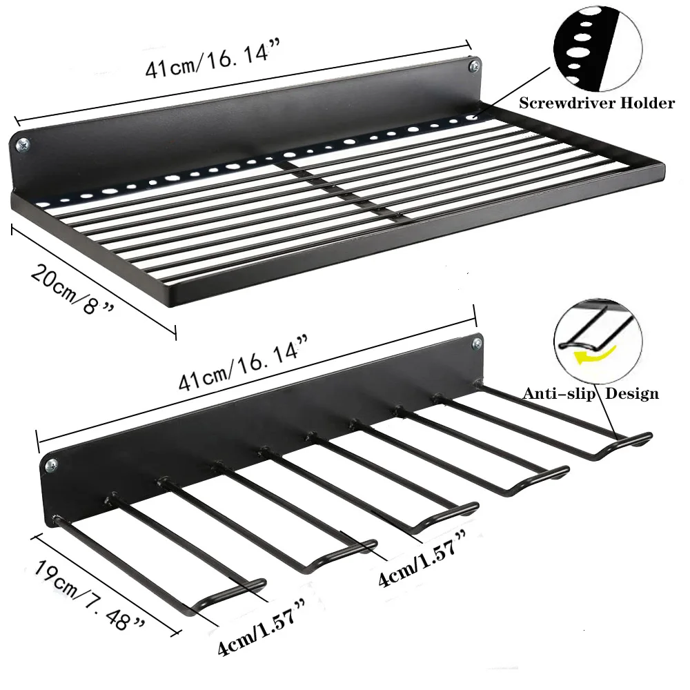 Metal Drill Holder Wire Wall Rack Tool Storage Rack Power Tool Organizer Shelf Shelves