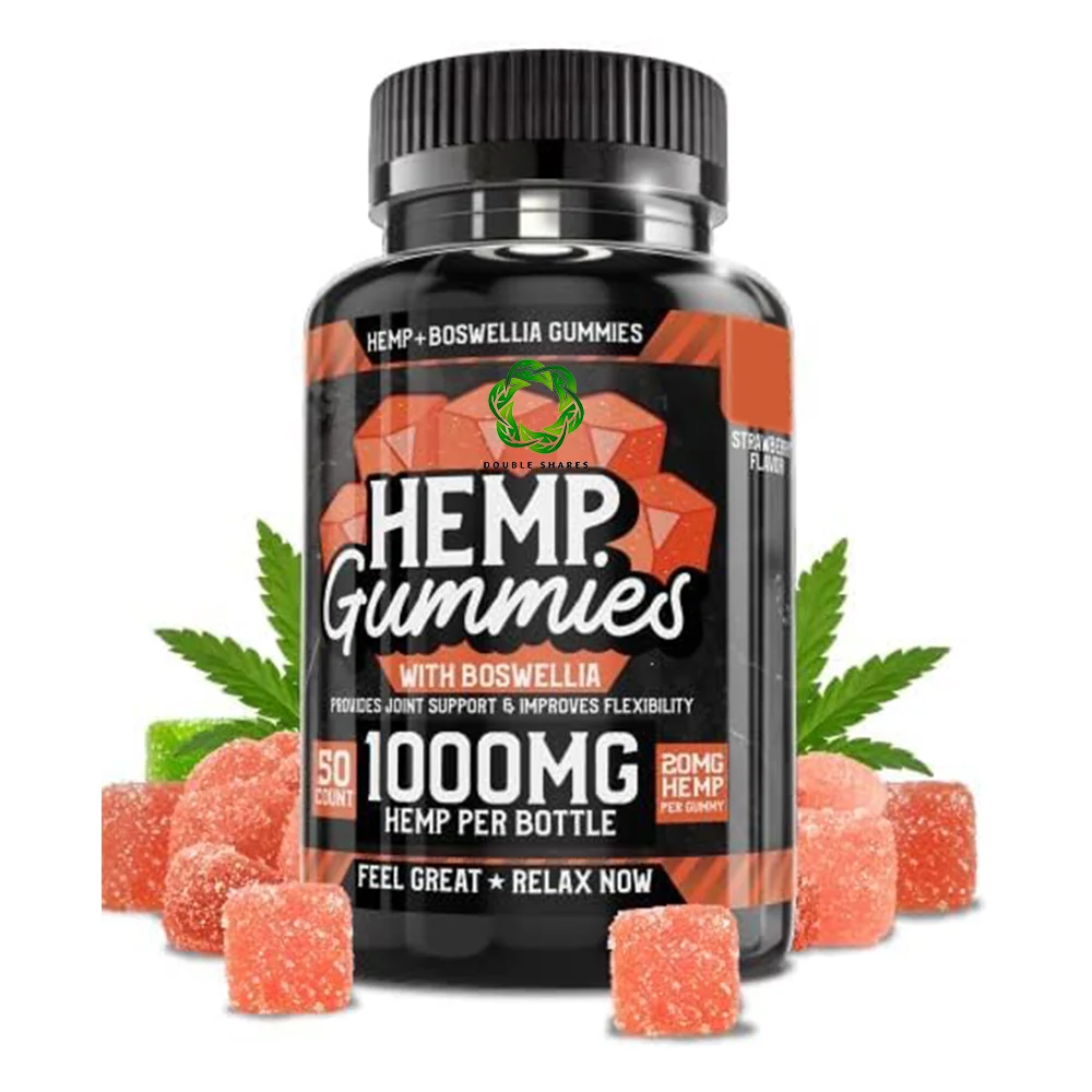 Provide label Premium Natural Hemp Gummies  Tasting Fresh Fruity Hemp oil Bears Gummy Candy For Muscles Relaxation
