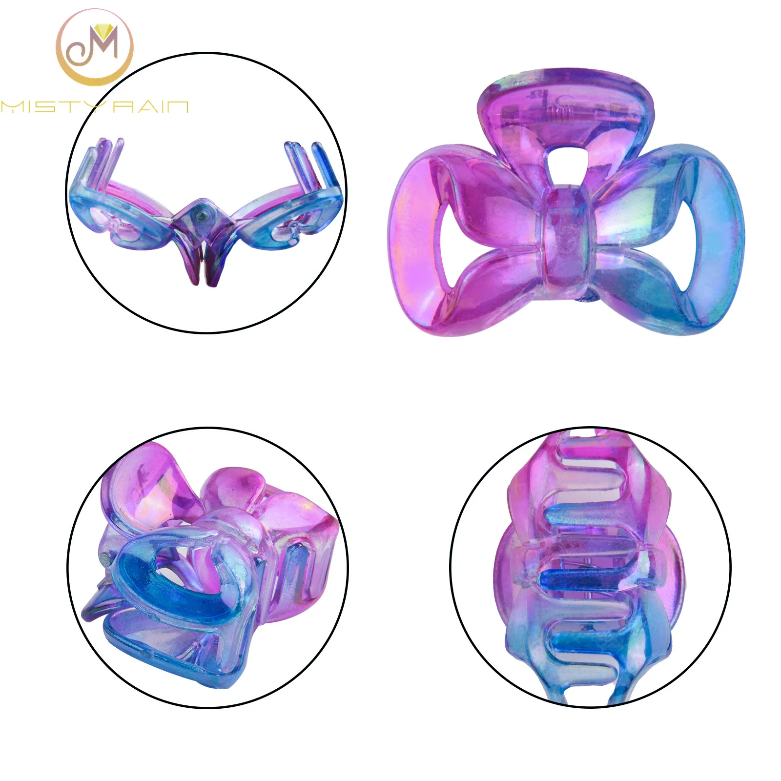 Детская разноцветная плетеная заколка в европейском и американском стиле разноцветная маленькая пластиковая полая заколка в форме банта