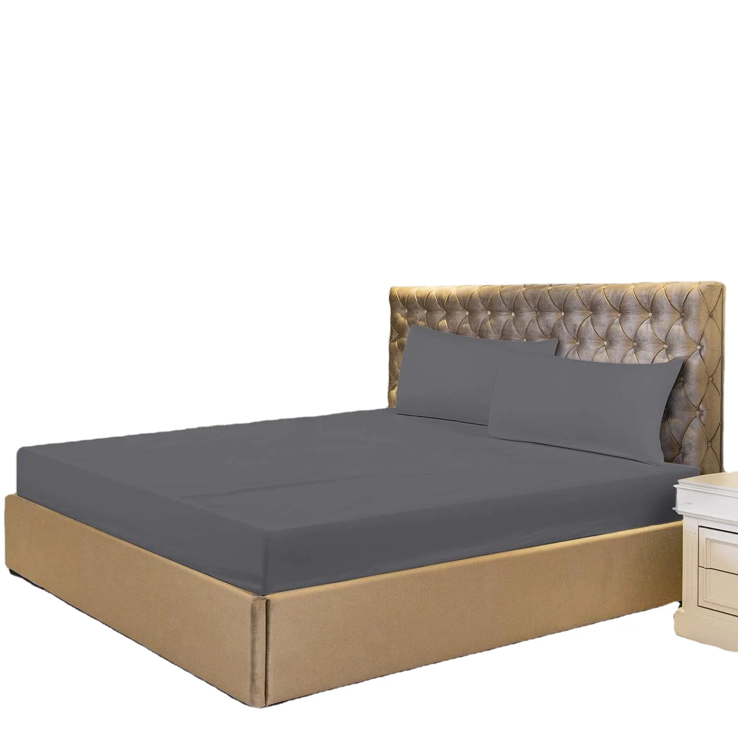 solid color microfiber bedding fitted sheet twin full queen king size bed sheet