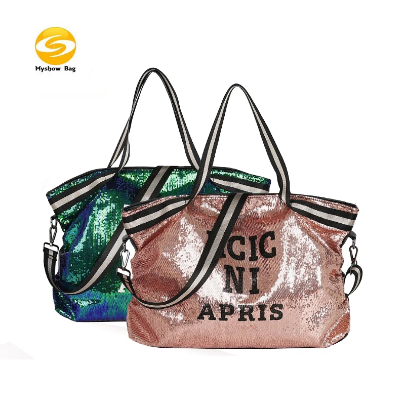 Wholesale Fashion Large Duffel Bag Fitness Outdoor Sports Gym Weekend Portable Beach Tote Bags Sequins Travel Yoga Bag