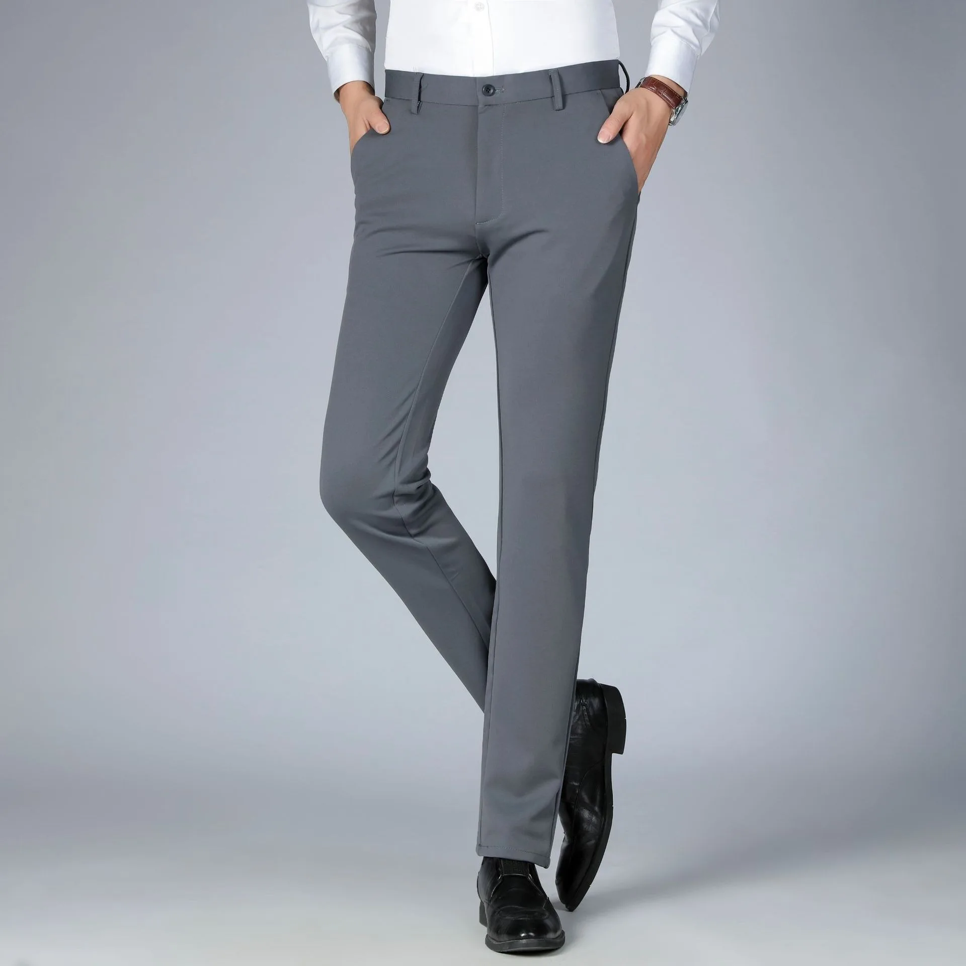 Office business Men Suit Pants Black Blue Navy Wholesales Good Quality Fabric Zipper Work Men Trouser Suitable For Wedding