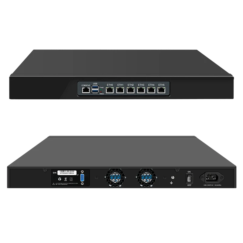 Topton 1U стойка шасси Mini PC Core i3 N305 N100 6 x i226-V 2.5GbE LAN шкаф брандмауэр маршрутизатор шлюз DDR5 MSATA GPIO SIM Слот