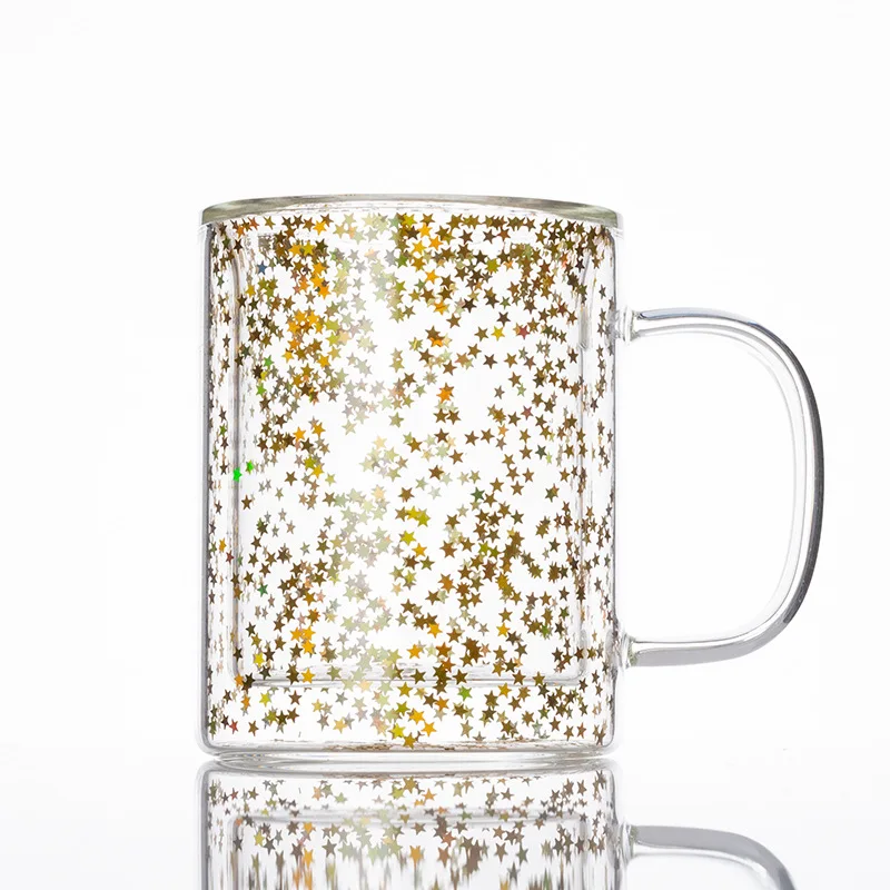 TLG-003 350ml double wall high borosilicate glass wine glass cup with your label  coffee cups