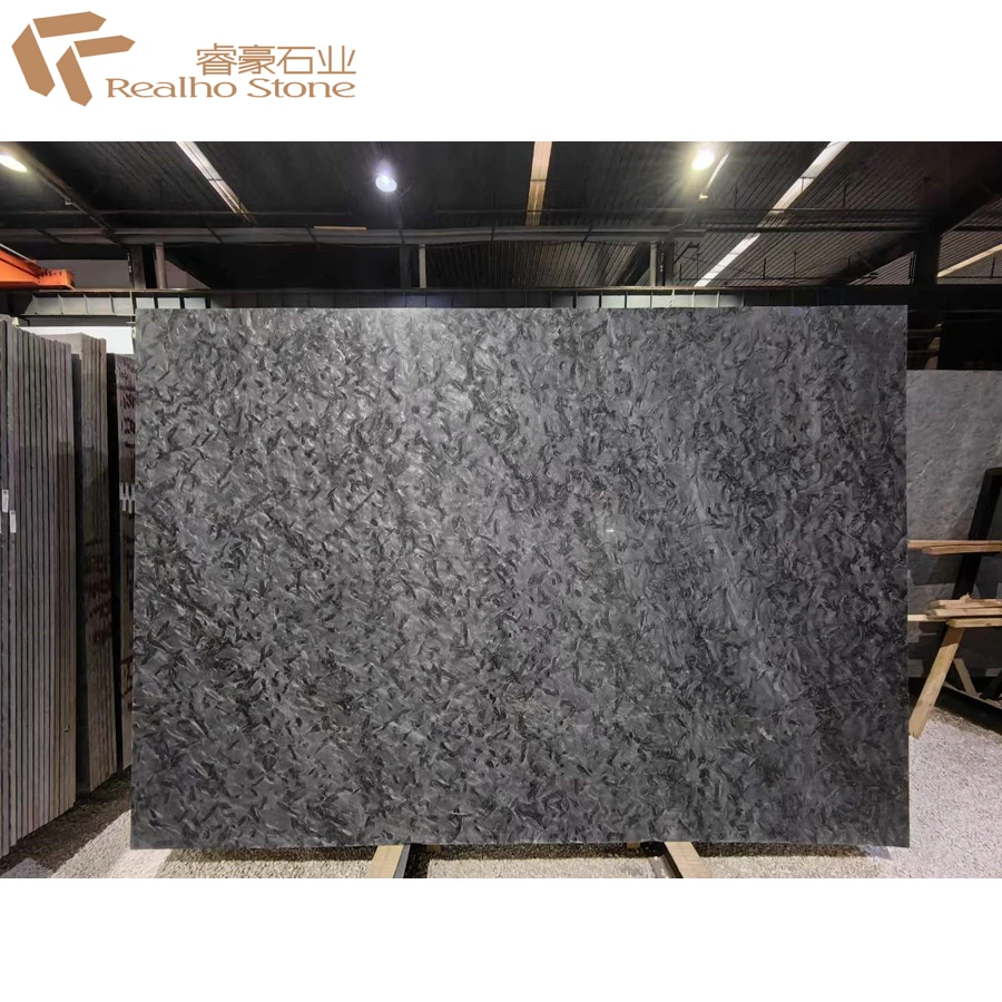 Versace Dark Grey Black Granite Polished Leather Finished Factory Direct Supply