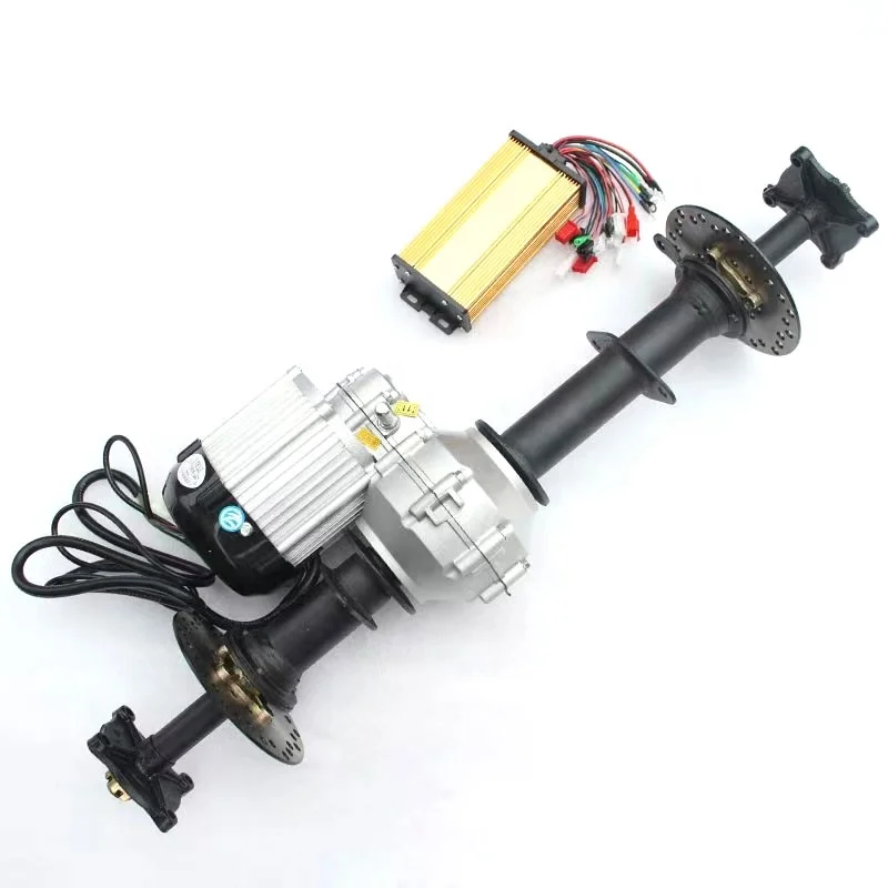 Electric Go Kart Chassis Complete Parts Kits Rear Bldc Motor Differential Transaxle with 48v/60v 500w/750w/1000w Power