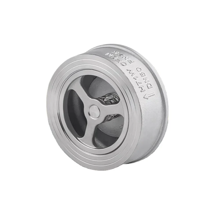 SS304 201 Stainless Steel H71w DN15-DN100 PN25 8 Inch Non Return One Way Disc Wafer Single Plate Flange Spring Check Valve