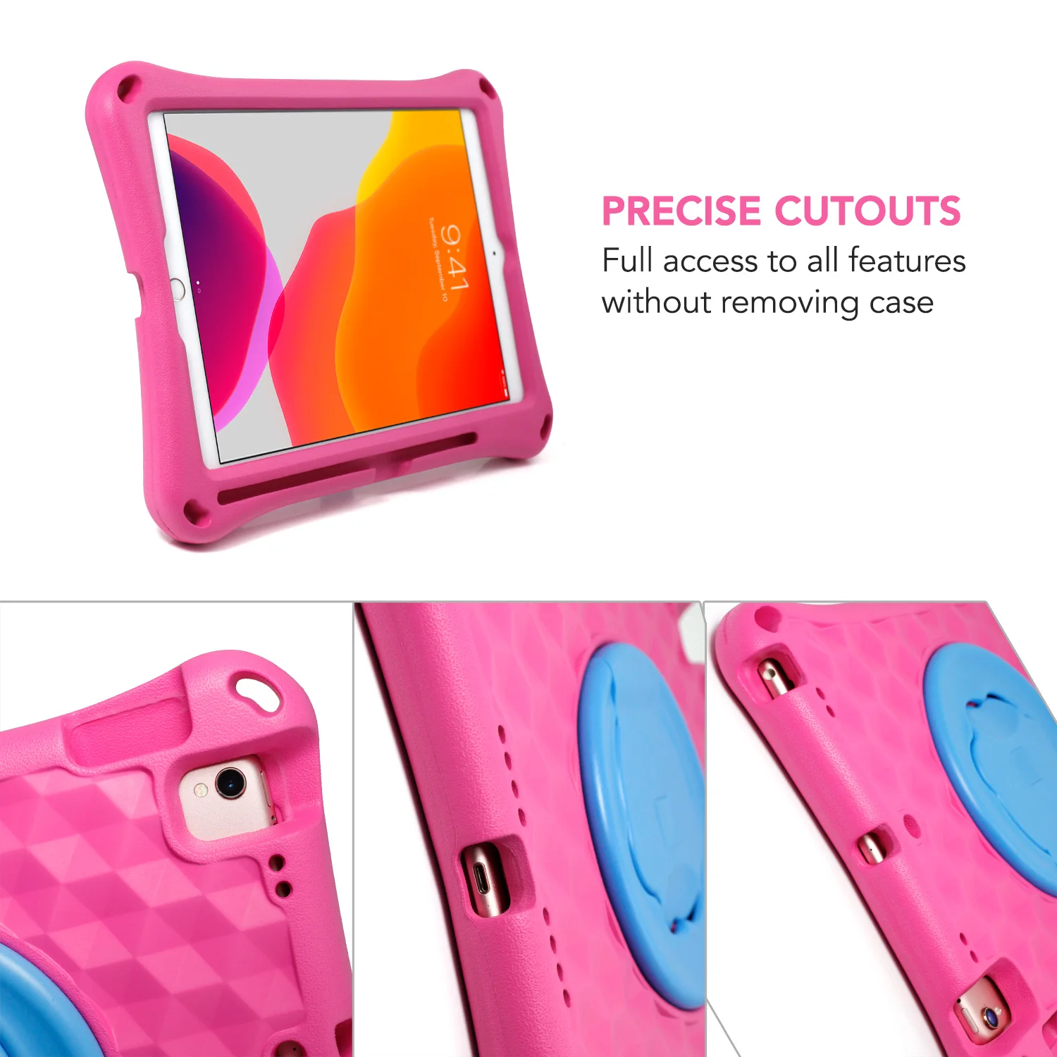 Custom Designer Luxury Color Sublimation 360 Rotation Shock Proof Cute Baby Standing Tablet Case for iPad 5 6 7 8 9.7 10.2