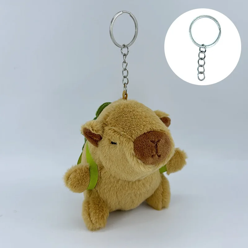 Link Novelty Funny capybara keychain stuffed animal soft capybara toys with turtle cute simulation key ring