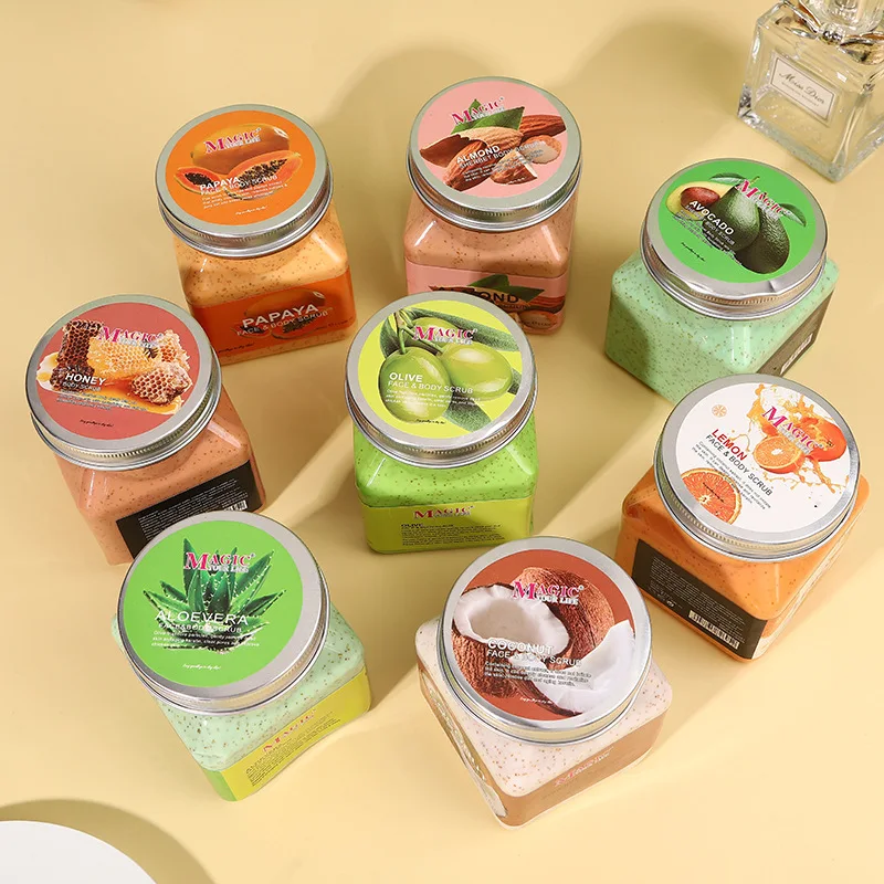 Wholesale Private Label Body Care Arabica Scrub Organic Nature bath Salt Exfoliating Gommage Pour Le Corps Fruit Body scrubs
