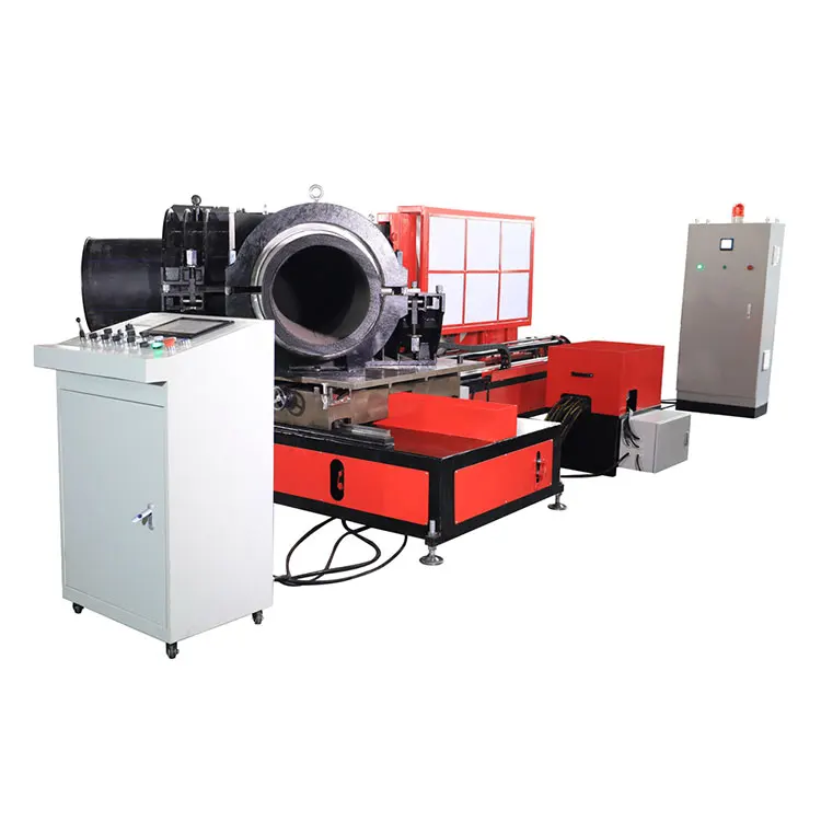 Automatic cnc plastic sheet welding poly welder used aluminum heating plate hdpe pipe fitting fabrication machine
