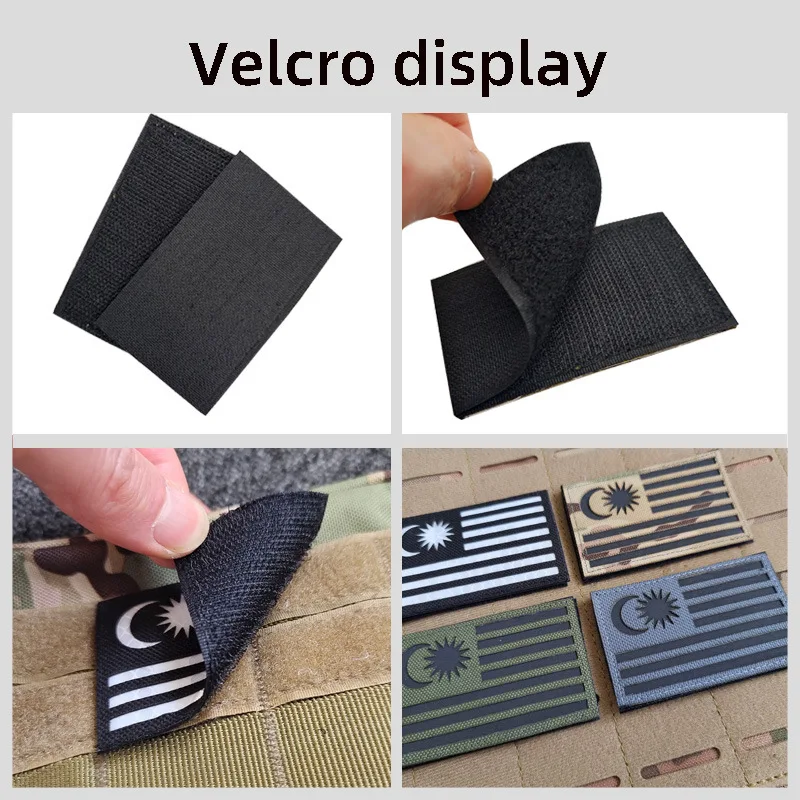 Custom IR Russia patches reflective embroidery patch POCCNR IR patches hook and loop backing for garment, helmet