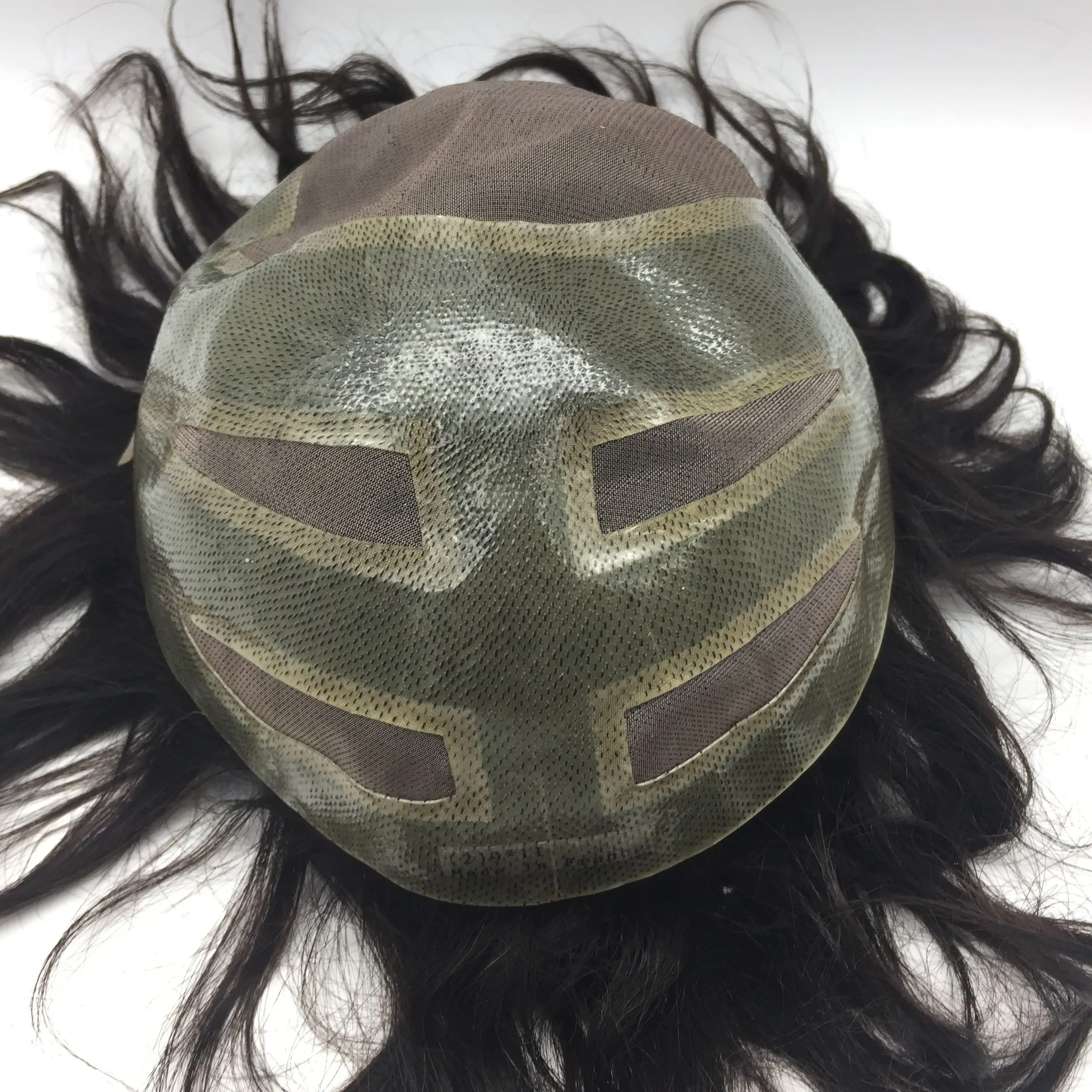 Factory price stocks 2022 new style natural looking ultra thin skin mono human hair prosthesis for men hairpiece toupee cheap