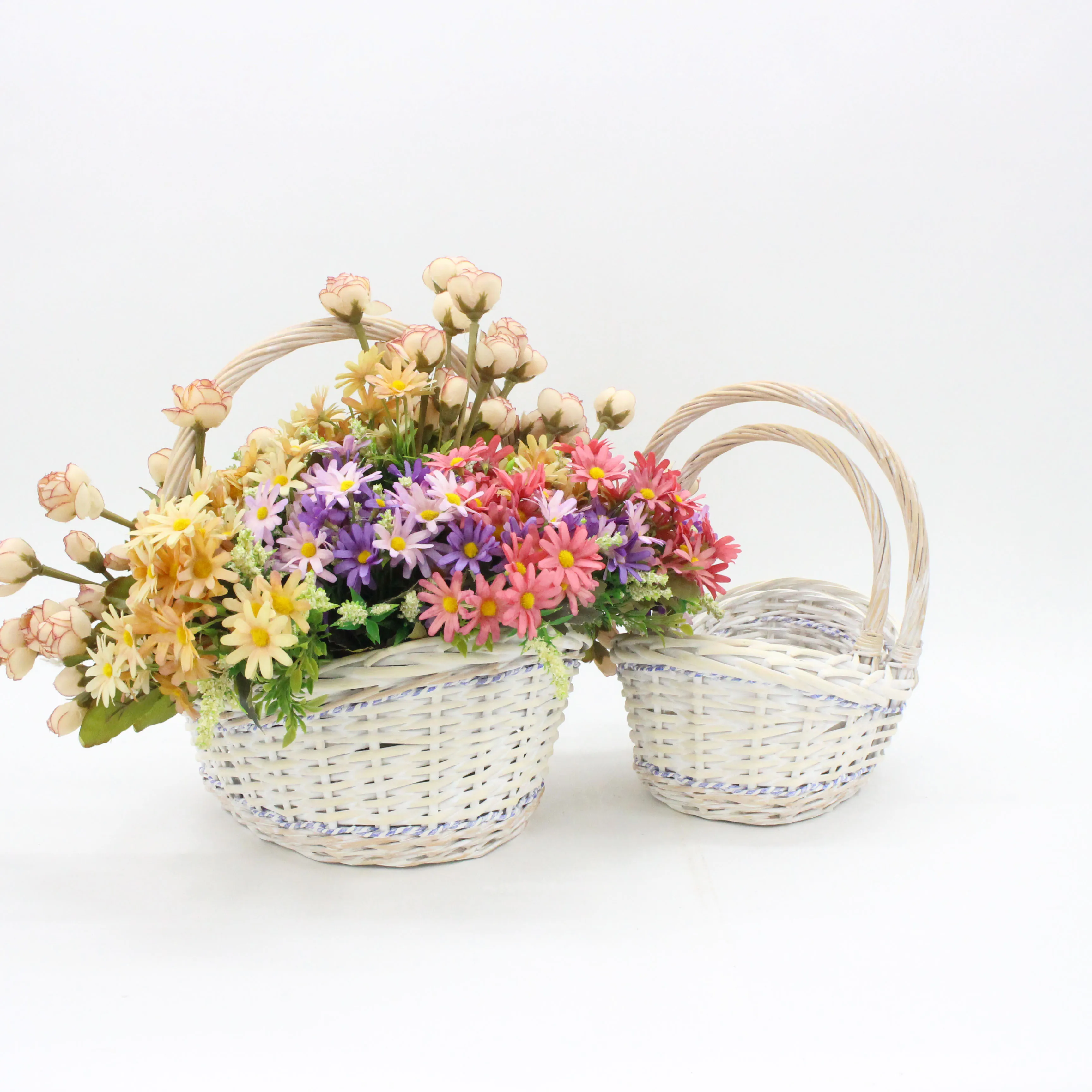 Заводская цена натуральная ивовая Смешанная тканая Цветочная корзина новая для хранения ручной работы