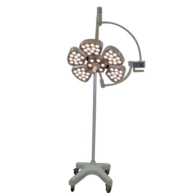 MJ meditech Emergency Room Portable Operating Light 5petal Type Standing Mobile Surgical Led Lamp