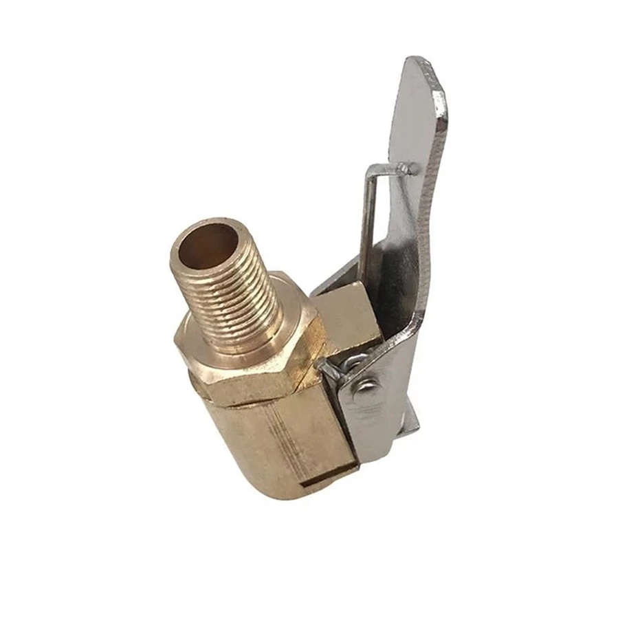 Car Auto Brass 8mm Tyre Wheel Tire Air Chuck Inflator Pump Valve Clip Clamp Connector Adapter